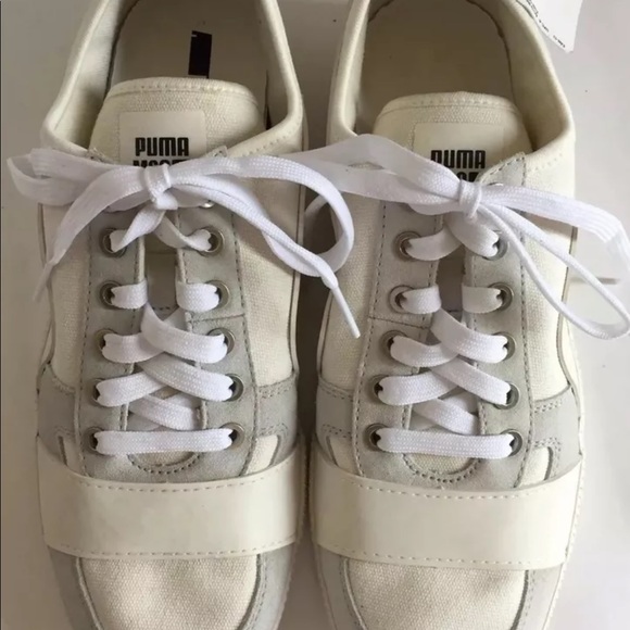 New Puma McQ Serve Low Cut Sneakers White Whisper Canvas 9 Men Shoes Limited - Picture 3 of 10